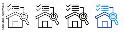 Home Inspection Icon Different Style Outline Collection Set