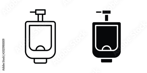 Canvastavla Urinal icon. Doodle Icon in Minimal Line Art Style