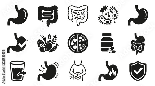 Bild auf Leinwand Black silhouette set of hands, tools, symbols, and for scissors knife fork spoon