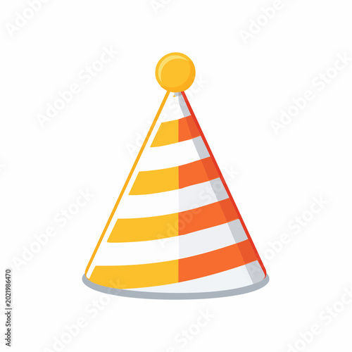 Striped Party Hat with Pom-Pom
