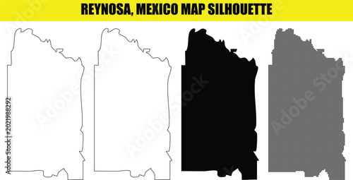 Foto Reynosa, mexico map silhouette