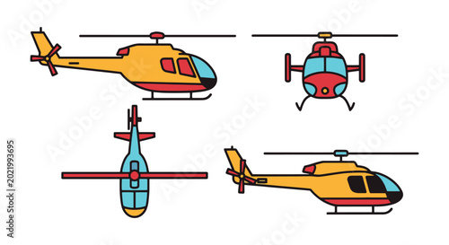 Helicopter Line art vector minimal abstract clean