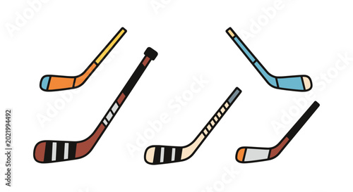 Ice Hockey Stick Line art abstract illustration vector