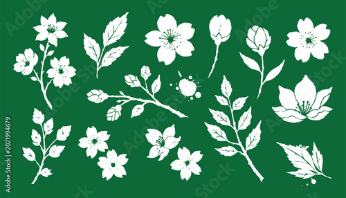 Obraz na płótnie Black and white floral seamless vector pattern illustration with vintage botanic