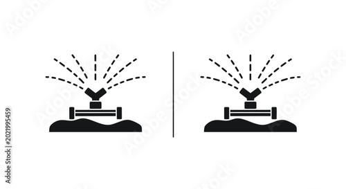 irrigation system Line art modern abstract decorative vector