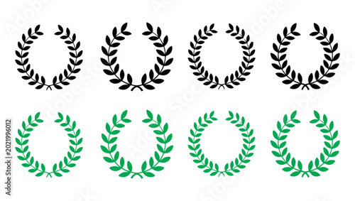 Foto Laurel Wreath Branch Icons Set Vector