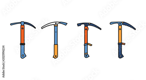 IceAxe Line art vector set simple abstract