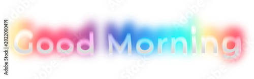 Obraz na płótnie Good morning png word sticker, neon psychedelic typography, transparent backgrou
