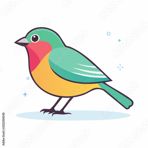 Colorful cartoon bird illustration