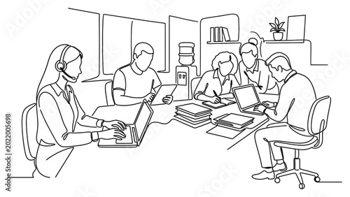 Business team working together in office.