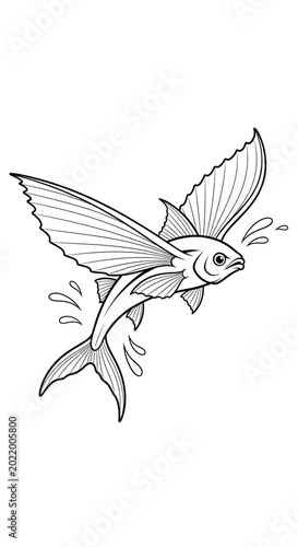 Flying Fish Illustration Transparent Background Jumping Out Of Water
