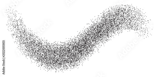 Abstract Swirl of Tiny Dots Forming a Dynamic Curve.