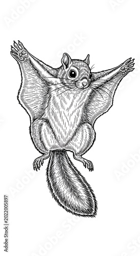 Flying Squirrel Illustration Isolated Transparent Background Cute Mammal