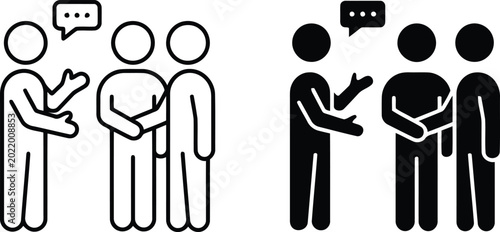 Bild auf Leinwand Vector illustration of people talking in two color variations