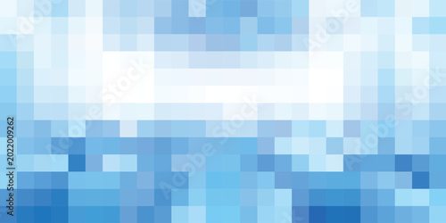 Abstract Blue Pixelated Geometric Background with Light Center.