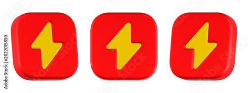 bold icon 3d render square button