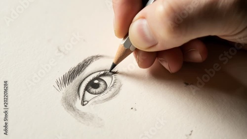 Drawing Eye Detail with a Pencil for an Art Education Video
