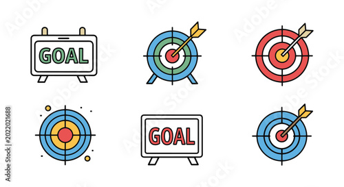 Goal Target Sheet Line art simple abstract clean vector