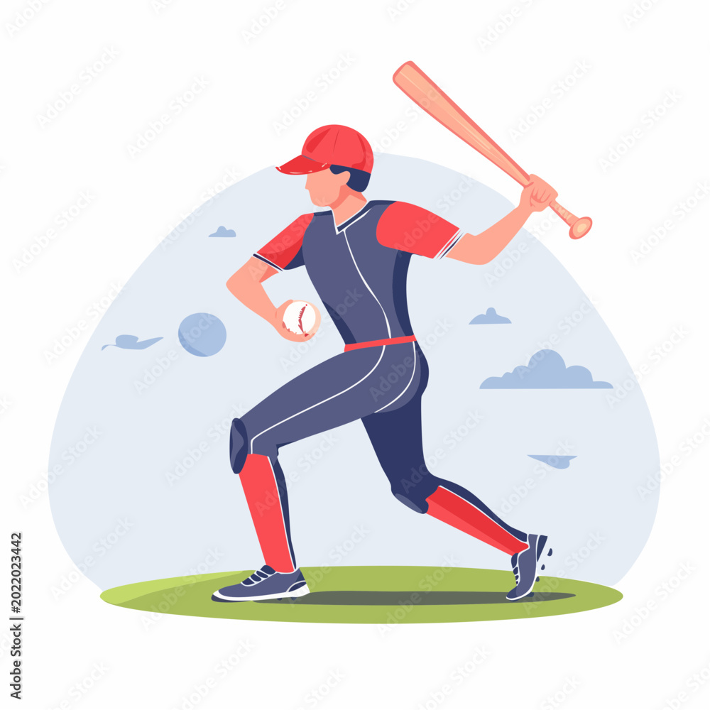 Fototapeta premium Baseball Player Swinging Bat