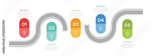 Roadmap Infographic timeline. Roadmap infographic presentation layout is fully editable. Vector illustration. 
