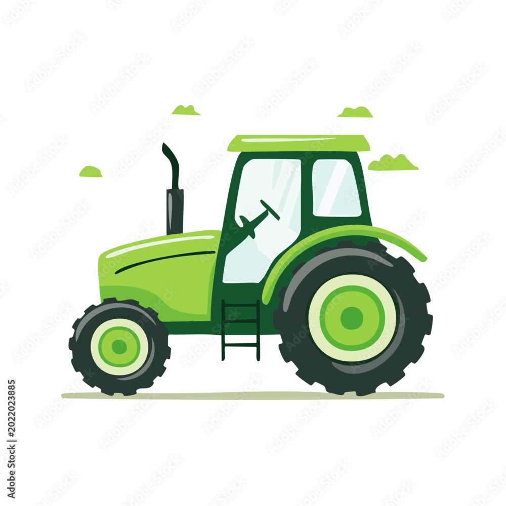 Naklejka premium Green Tractor Illustration