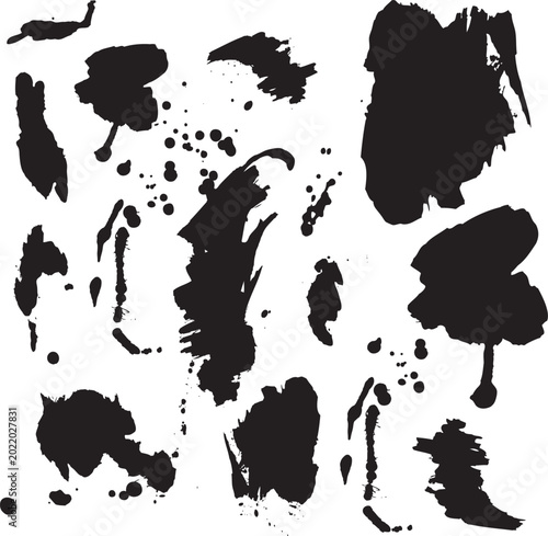 Spray Paint Vector Set Elements isolated to white background