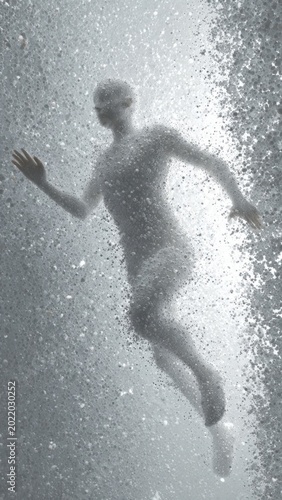 Silhouette of Person in Water Splash