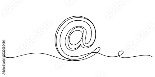 Bild auf Leinwand @ symbol drawing, adtharet continuous one line drawing, Contact us icons