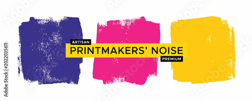 Colorful risograph effect print texture with text. Riso overlay punk graffiti background with linocut printmaking. Letterpress bright analog print. Pink punk grunge background with overlay halftone.