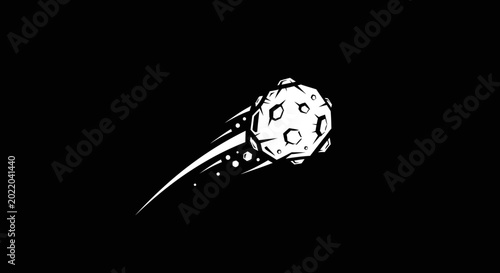 Schilderij op canvas Meteoroid Streak Black Background