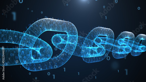 Abstract Block Chain Data Transaction Technology background with binary numbers