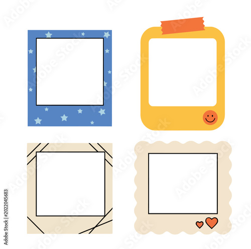 Minimal Cute Polaroid Frame Collection Vector Set