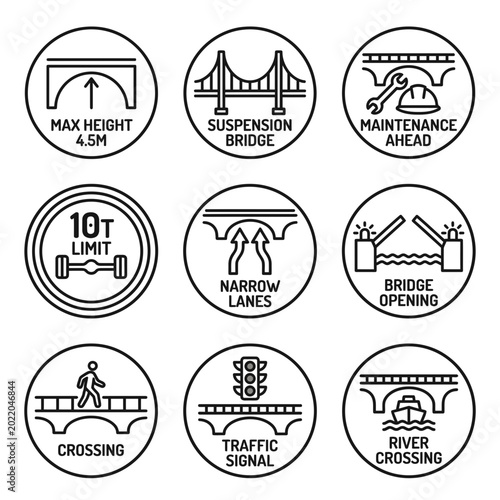 Photos Road and Bridge Warning Signs.