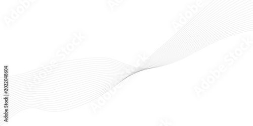 Minimalist black abstract wave lines isolated on transparent background with elegant flowing curves