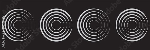 Obraz na płótnie Red concentric ripple circles set