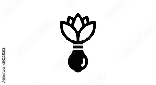 Bild auf Leinwand Stylized Light Bulb Flower Icon