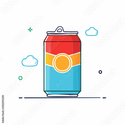 Stylized Soda Can Illustration