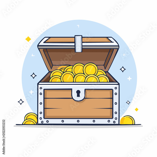 Treasure Chest Full of Gold Coins