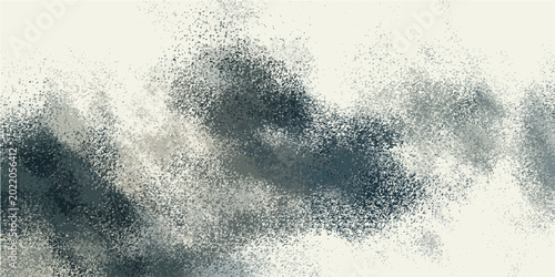Cuadro en lienzo Abstract charcoal smoke texture vector, grainy graphite dust cloud on white back