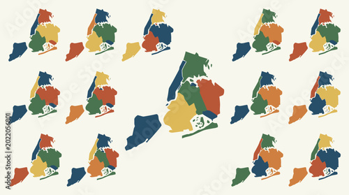 Quadro su tela A collection of colorful USA maps.