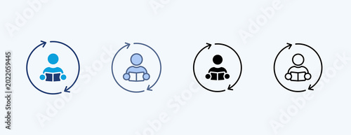 Tableau sur toile Continuous Learning Multiple Icon Illustration Vector