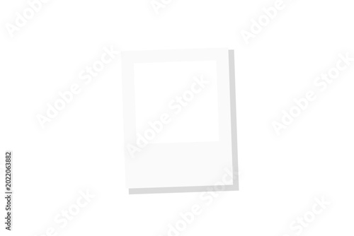 Soft gray instant photo card with transparent center.