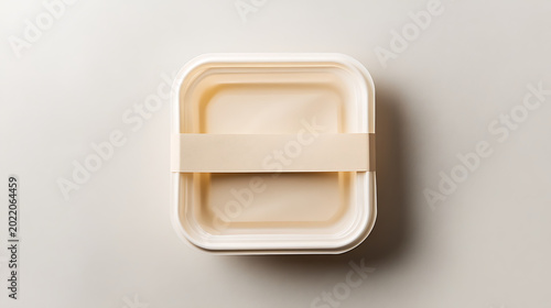 
Above view containers with plan beige band wrapped