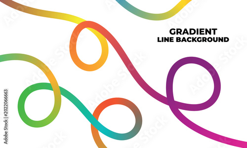 Vibrant gradient line background with colorful loops and swirls