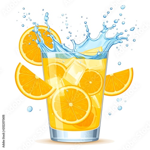 Fresh Orange Juice Splash in Glass.