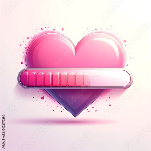 Pink heart with loading progress bar.