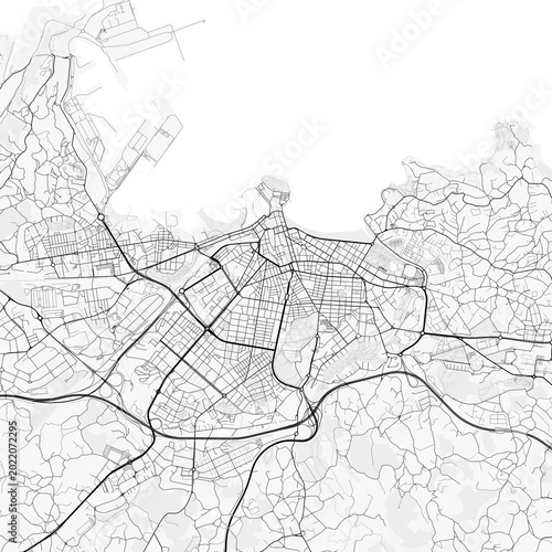 Принти на полотні Gijon City Map