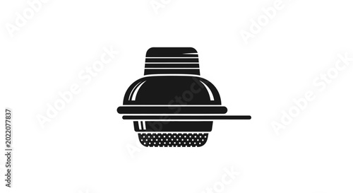 Obraz na płótnie Black inkwell and quill pen icon, simple vector illustration