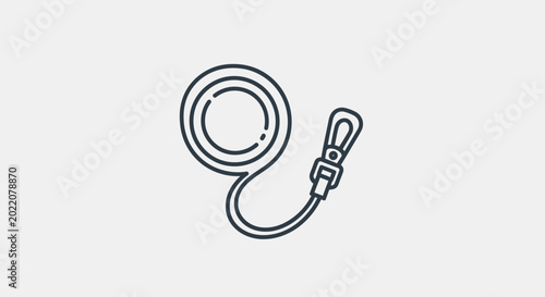 Canvastavla Retractable Dog Leash Icon, Pet Walking Accessory, Simple Line Art