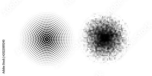 Photos Vector set of halftone design elements